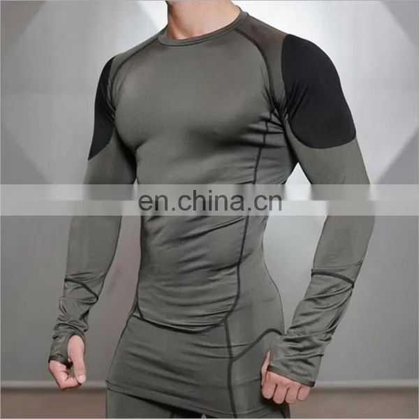Muscle o Neck Elastane Gym Mens Compression Shirts photo-3