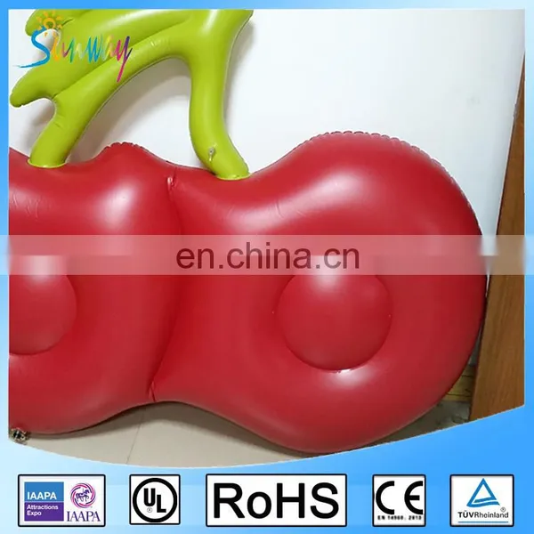 6P PVC Inflatable Pool Float Lounger, OEM Water Sport Cherry Air Mattress photo-3