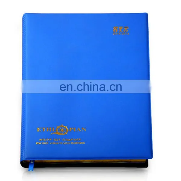 Guangzhou Factory Produced Customized pu Leather Agenda Blue Notebook for School Stationery photo-2