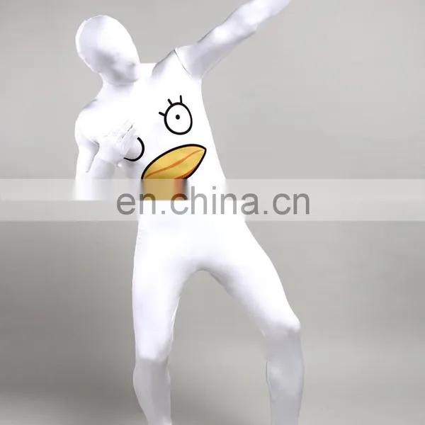 Unisex Adult White Morph Suits Duck Chicken Print Cosplay Party Costume photo-2