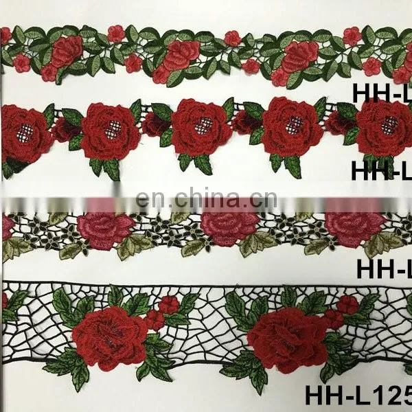 Fancy Multi Colored Flower Trim Lace photo-5