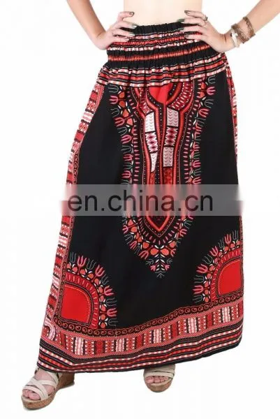 Dashiki African Skirt Cotton Mexican Hippie Tribal Ethic Boho Black Cotton Mexican Hippie Shirt Wrap With Elastic Skirt African photo-3