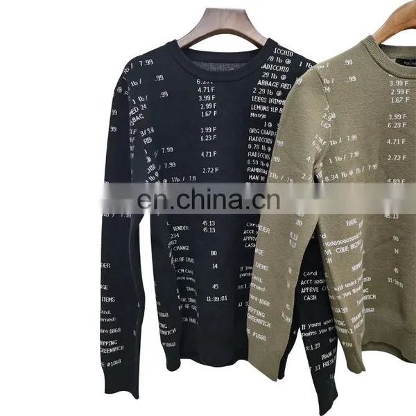 DiZNEW Wholesale Cotton Jacquard Knitted Pullover Sweater Men photo-3