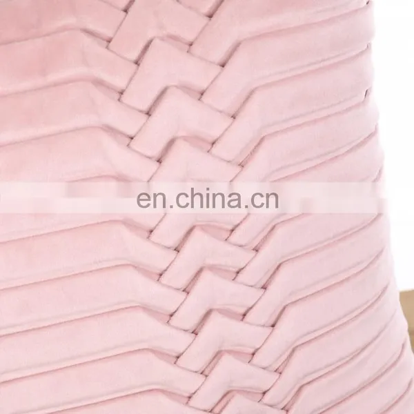 New Products Pink Velvet Wrinkle Cushion Cover/sofa Cushion Throw for Home Decor photo-3