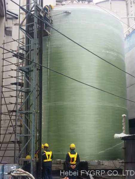 Pharmacy Organic Acid Proof Liquid on the Ground Double Layer FRP FYGRP Tank