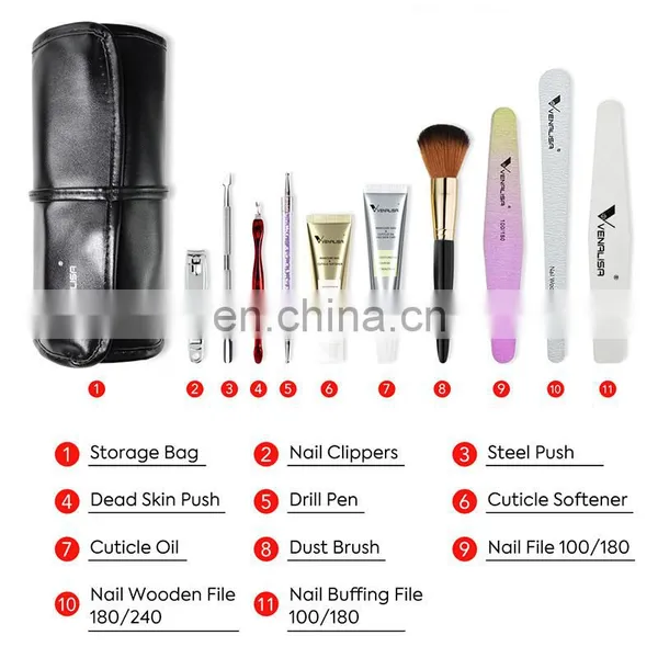 New Venalisa Manicure Tool Set Nail File Stainless Steel Dead Skin Scissor Dead Skin Fork Manicure Remover Nail Brush Tools Set photo-3