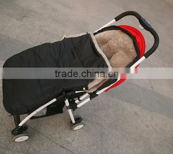 Wholesale Sheepskin Stroller Baby Winter Sleeping Bag/footmuff, Baby Stroller Footmuff