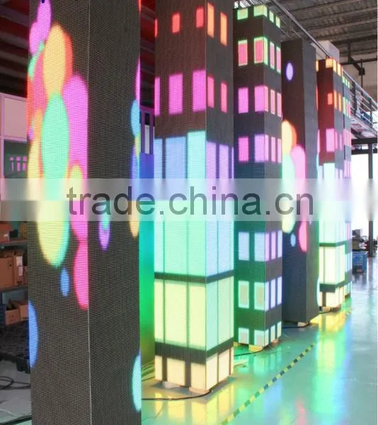 Square Pillar P10 Indoor KTV Hotel Stage Back Full Color LED Square Video Screen
