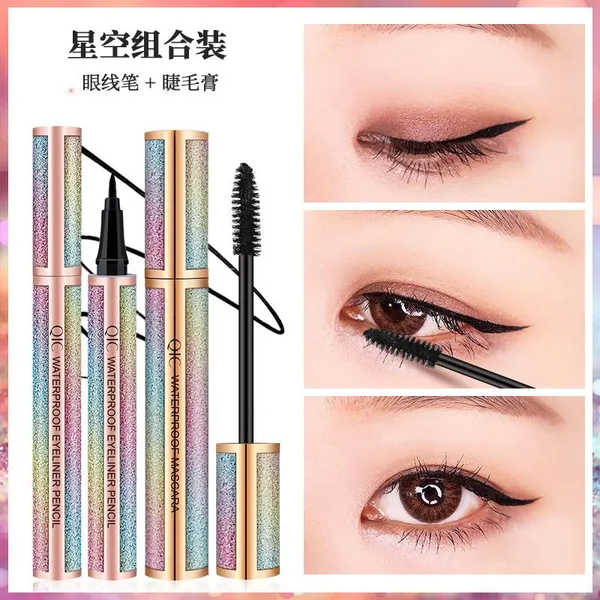 QIC Viral 4D Starry Sky Mascara & Eyeliner Set – Volumizing, Waterproof, Smudge-Proof – Wholesale Makeup photo-2
