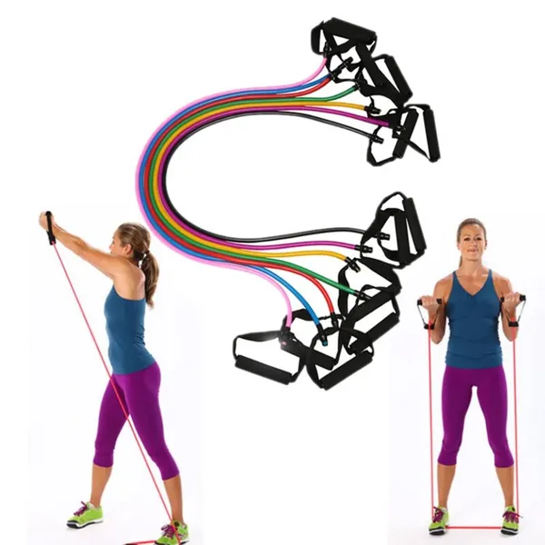 Latex Tubing Exerciser With Soft Handles Resistance