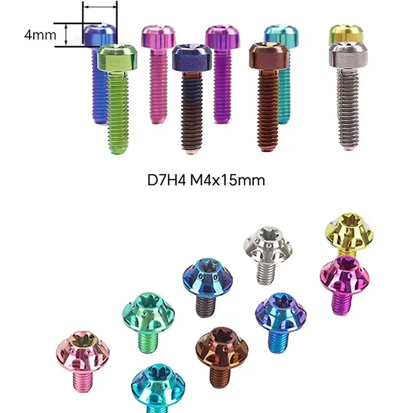 Anodized Titanium Bolts Colorful Blue Gold Purple Black Surface Titanium Hardware