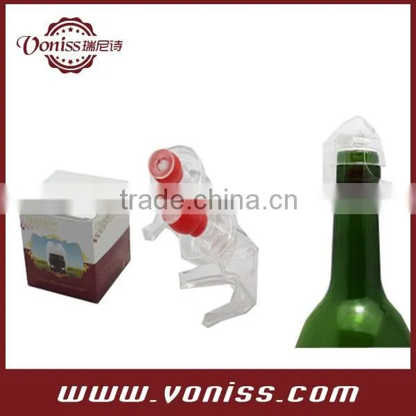 Champagne Bottle Stopper,Wine Bottle Vacuum Saver Sealer Preserver Pump Stopper, Plastic Type, Clear, in Gift Box Packing