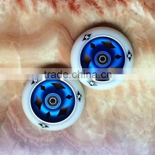 Orange Scooter Wheels With Blue Metal Core 100mm For Sale photo-4