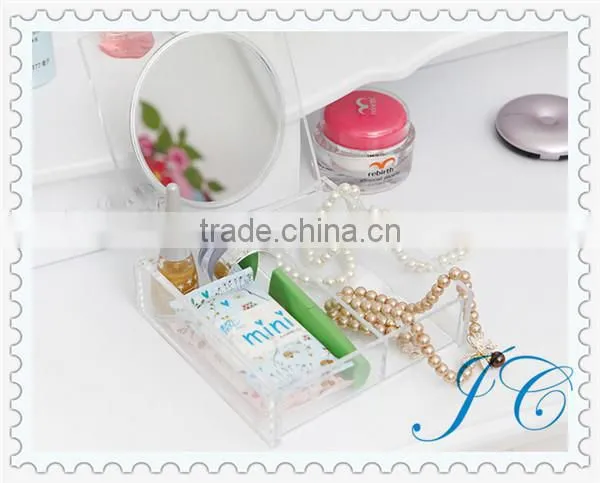 2015 Best Sale Cosmetic Desktop Makeup Storage Box With a Mirror photo-2