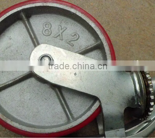 Scaffolding Caster Wheel,PU & Iron Body 6",8"