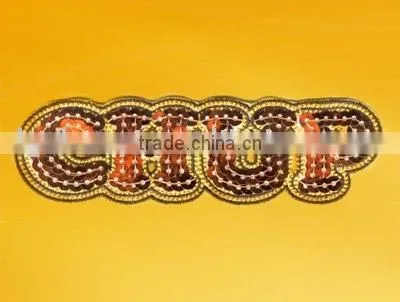 letters sequins patch