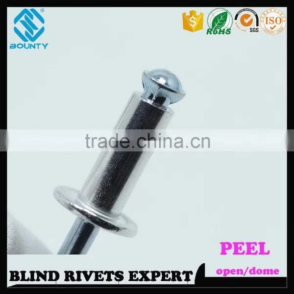 HIGH QUALITY OPEN END MANUFACTURER BUTTON HEAD AL/ST POP PEEL TYPE RIVETS photo-4