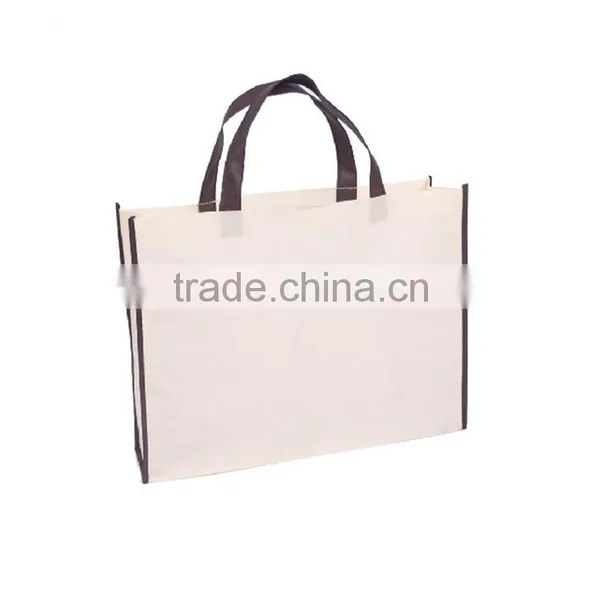 Shenzhen Shopping Bag Handle Non Woven White Bag With Black Side