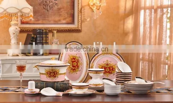 Home Wholesale Dark Red Tableware Dinnerware Set for German Porcelain Dinnerware photo-5