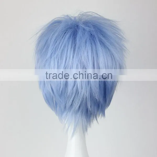 Fashion New Kuroko's Basketball Kuroko Tetsuya 32cm Short Ice Blue Synthetic Anime Cosplay Wig photo-4