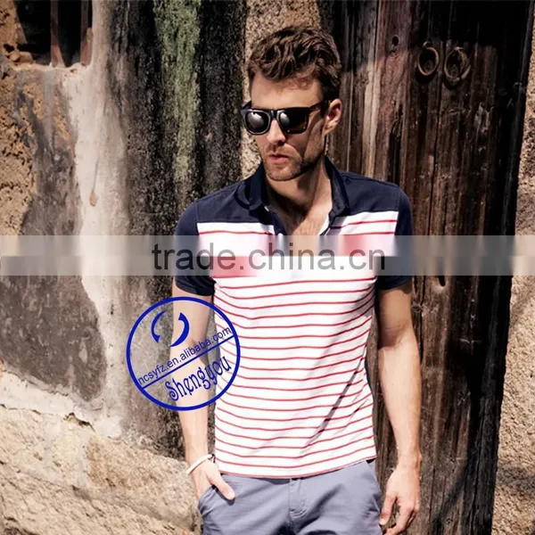 Custom Striped T-shirt Wholesale Polo Shirt photo-3