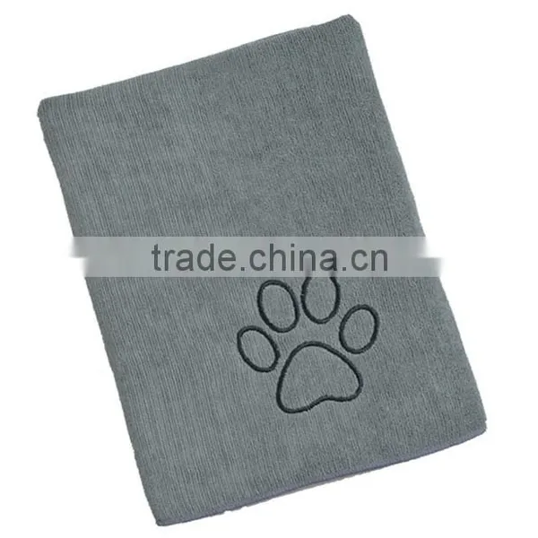 SINLAND Ultra Absorbent Microfiber Pet Towel With Embroidered Paw Print 30"x50" photo-2