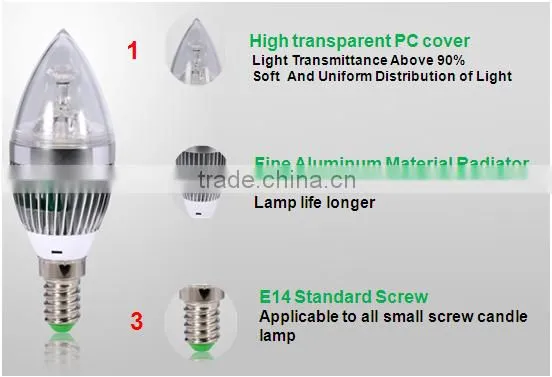 Globe Shape Good Price Imitation Lumens Chip E14 E27 3W Chrismas LED Candle Light Bulb From Shen Zhen Supplier photo-2
