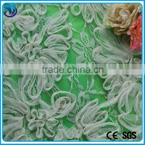 Lace Embroidery With Polyester Net Mesh Ribbon Embroidery Fabric photo-2