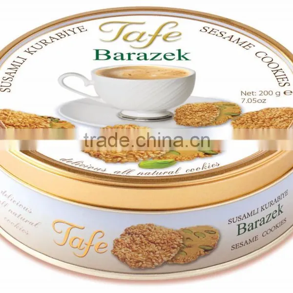 Tafe Barazek Sesame Cookie in Tin Box 200 g - 272 Code