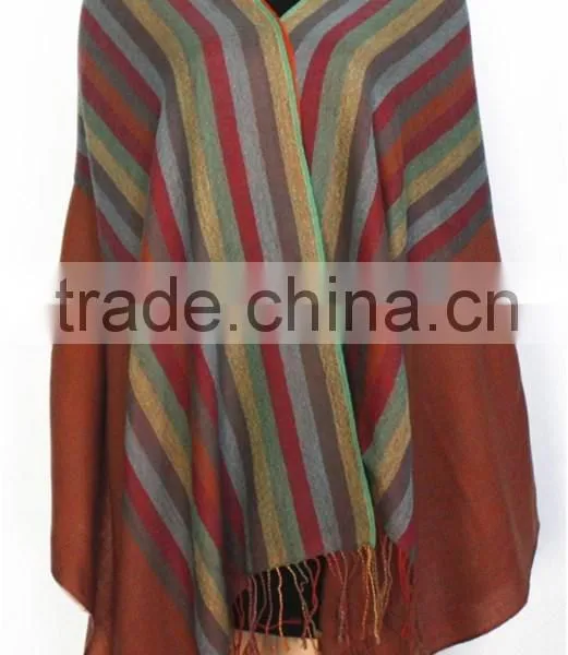 Yarn Dyed Joint Wool Scarf With Fringe photo-2
