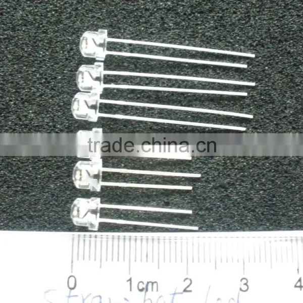 Static Pack Super Bright Water Clear 5mm White Strawhat LEDs With Flange photo-4