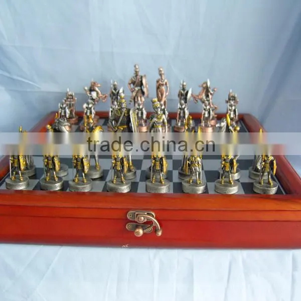Warrior Knight Design Metal Chess With Board photo-2