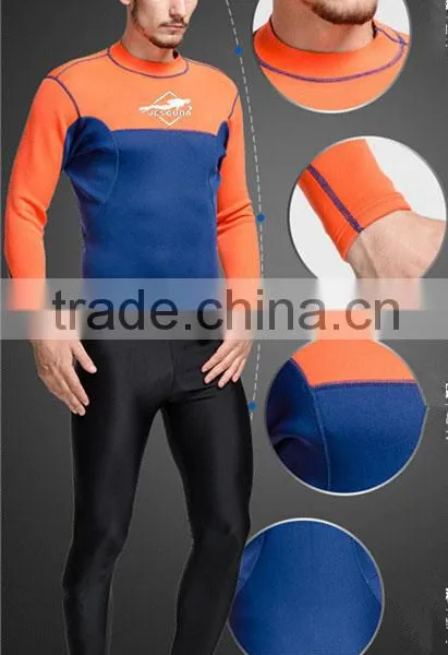 Diving Scuba Long Sleeves Wetsuit T-shirt for Men Keep Warm UPF 50+ photo-2