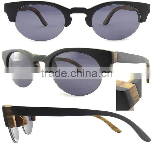 Individualized Eco-friendly Semi- Rimless Wood Sunglasses photo-2