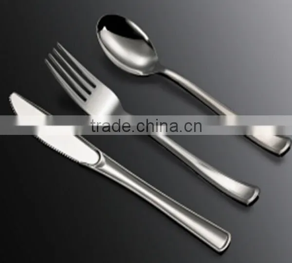 Disposable Silver Coated Cutlery Set, Disposable Plastic Metallic Cutlery Set photo-4