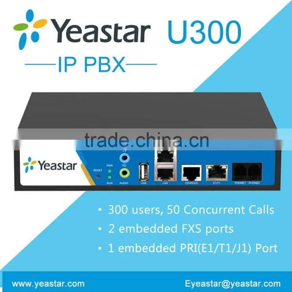300 Users Asterisk IP PBX System With 1 PRI Port and 2FXS Ports