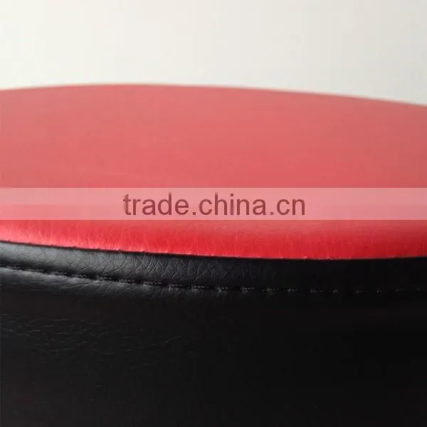 2015 Leather Red Kitchen Bar Chairs With Round Seat and Footrest photo-4