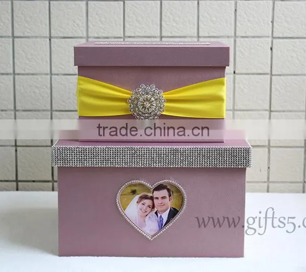 Elegant Wedding Box With Heart Shape Photo Frame Custom Made photo-3
