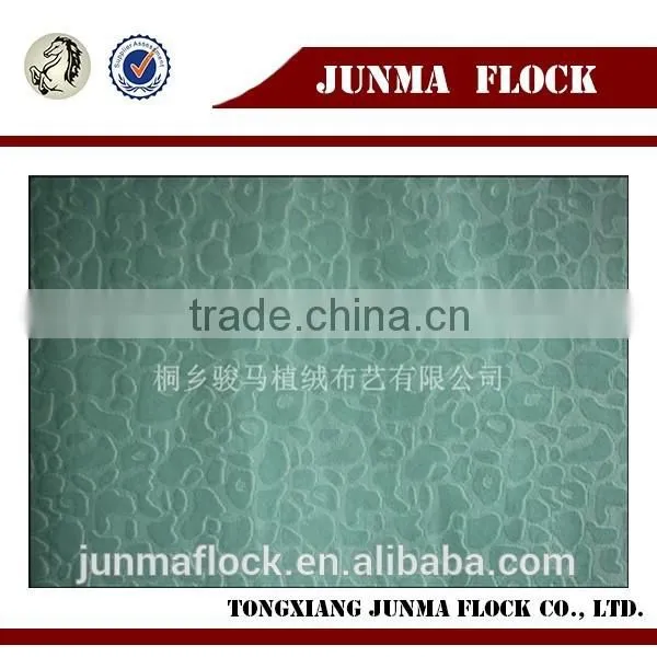 Blue Stone Effect Pattern China Textile Flock on Flock Fabric Flocked Sofa Fabric