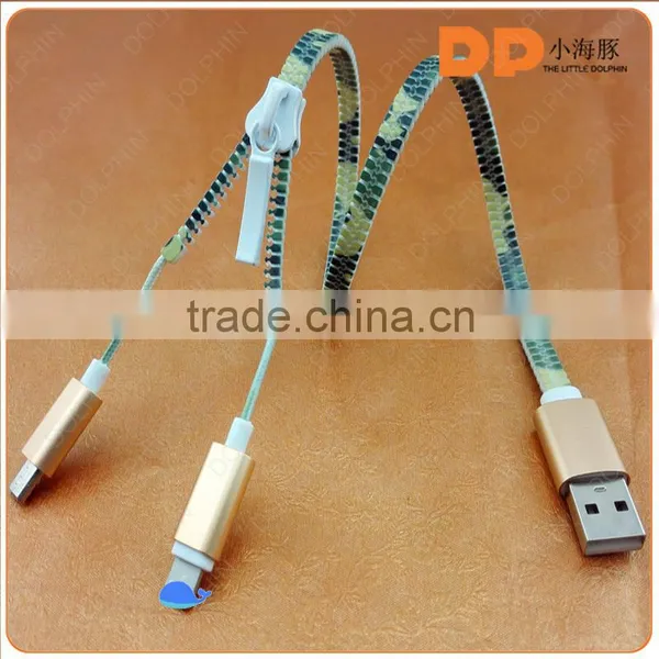 2016 Trending Products 2 in 1 Charging Sync Data Cable Stylish Zipper Usb Cable for Iphone 6 photo-2
