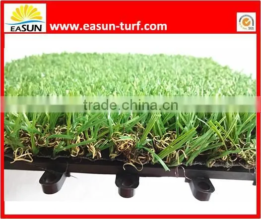 Plastic Flooring Cover Interlocking Synthetic Turf Tile photo-3