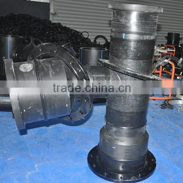 Customized Plastic Fitting Fabricated PE Welded Tee Elbow Fitting With Flange photo-2