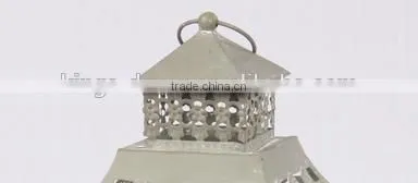 Cheap Wooden Lantern With Metal Top White Color photo-3