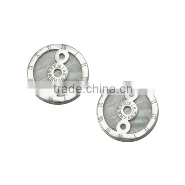 2016 New Design Unisex Stainless Steel Roman Earrings Scale Silver Jewelry photo-2