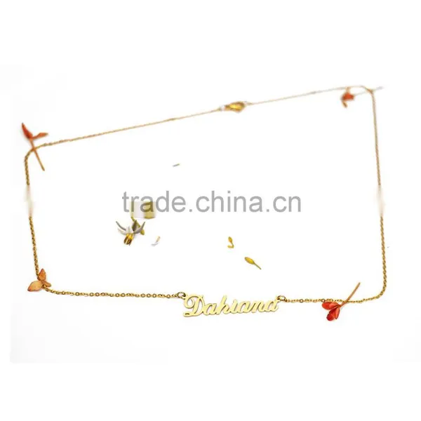 Hotselling Stainless Steel Laser Cut Floating Name Pendant Necklace photo-2