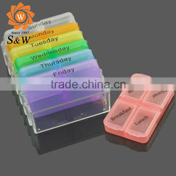 Wholesale Clear Cute Round Plastic Weekly 7 Days Pill Box photo-3
