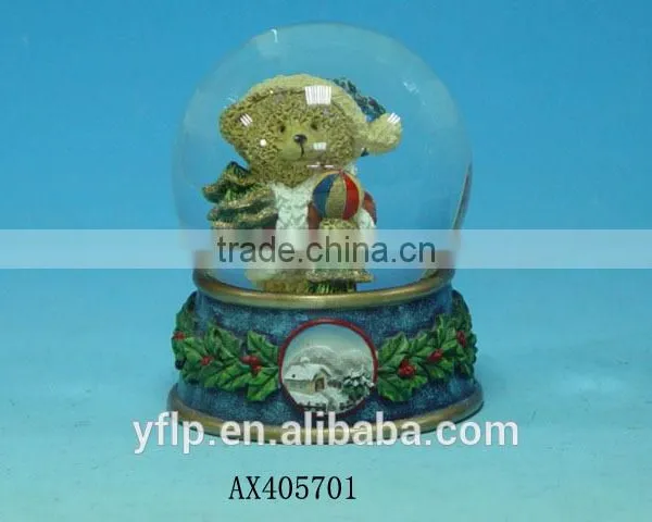 Customized Music Crystal Glass Snow Ball for Christmas Gift Resin Craft / Christmas Glass Snow Ball photo-2