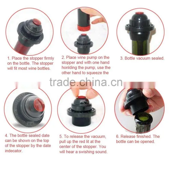 Wine Bottle Vacuum Saver Sealer Preserver Pump Stoppers photo-4