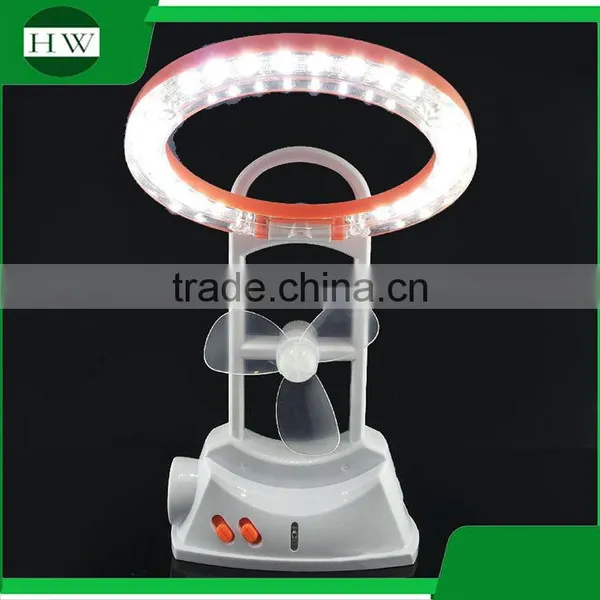 3 in 1 Electirc 1+24 LED Fan Light Rechargeable Electric Fan With Flashlight Desk Lamp USB Fan for Emergency photo-5