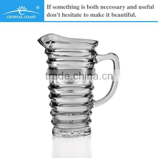 7PCS GLASS WATER SET FRUIT INFUSION PITCHER; VINTAGE GLASS BEER PITCHER photo-2